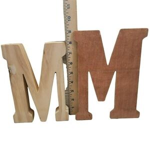 ArtMinds Wooden Letter M Wall Decor Brown Natural Wood 8 Inch Set of 2